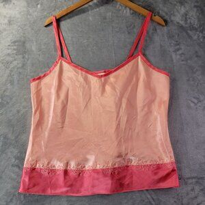 Secret Treasures Womens Pink Satin Camisole Top L Sleepwear Loungewear Tank Vibe
